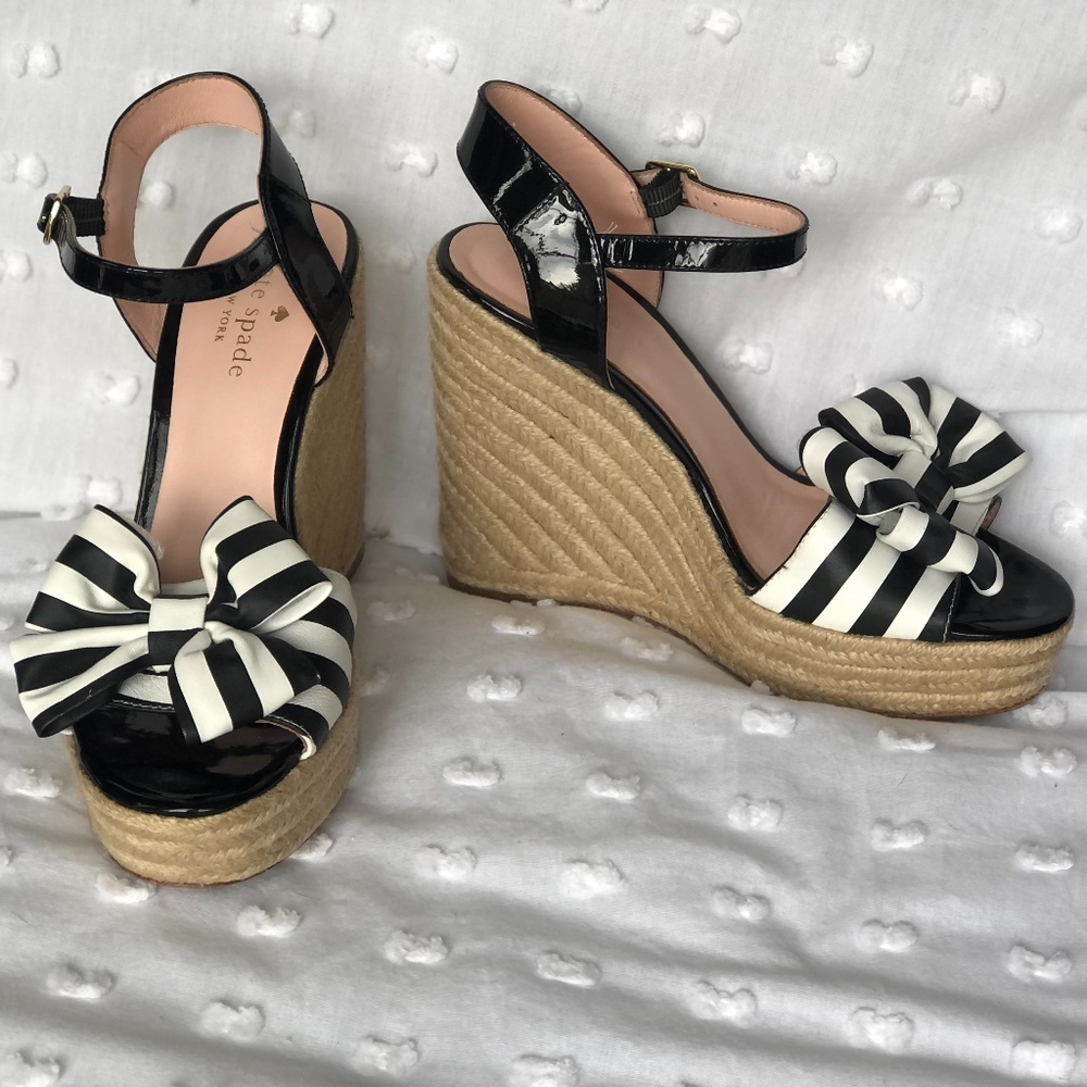 Kate Spade Striped Bow Wedge